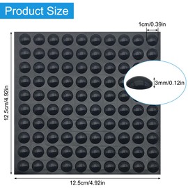 300 Pcs Combo Pack Clear Adhesive Bumper Pads, 3 Sizes Round Self Adhesive Sound Dampening Transparent Rubber Feet Pads for Cabinet Doors Drawers Glass Tops Picture Frames Cutting Boards,Black
