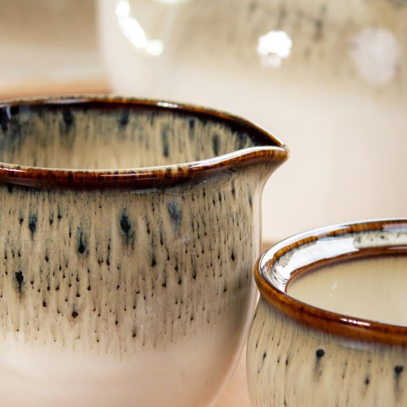 Milk & Sugar Set Gothic Reactive Glaze Ceramic Creamer Kitchen