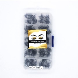 GorgeousLash 1000 Premade Lash Fans. 10D, 8D, 7D, 6D, 5D, 4D, 3D. Eyelash extensions, Handmade! (Curl C- 10D -1000 Fans, 17mm)