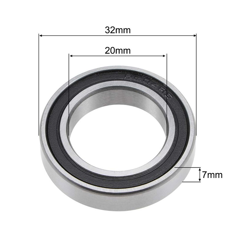 sourcing map 6804-2RS Deep Groove Ball Bearing 20x32x7mm Double Sealed