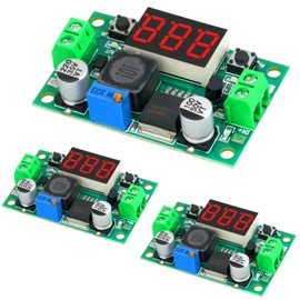 MTDELE 3Pcs LM2596 DC-DC Buck Converter Module Adjustable 4.0-40V Input Voltage Conversion 1.25V-37V Output Voltage with LED Digital Display
