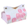 WOONEKY Elegant Tulip Flower Design Tissue Box Cover Pu Leather