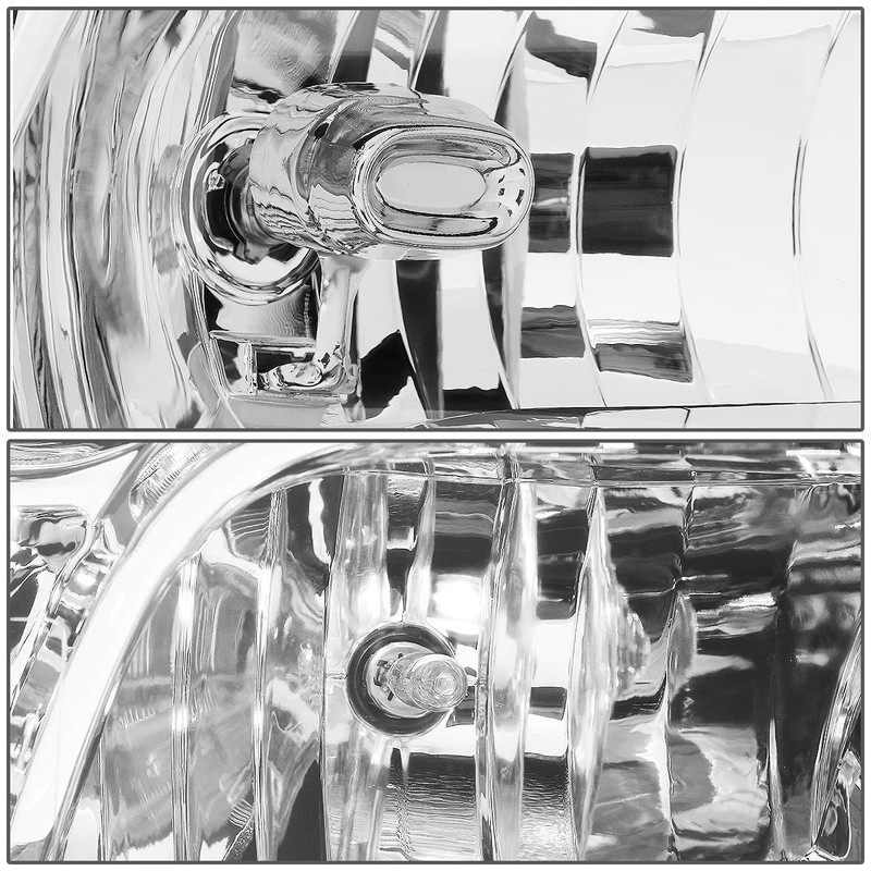 Auto Dynasty Chrome Housing Clear Corner Headlight Lamps+Tool Kit Compatible
