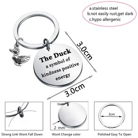 TGBJE Duck Gift Inspirational Gift For Friend The Duck A Symbol Of Kindness Postive Energy Keychain Duck Lover Gift Duck Jewelry (duck symbol kc)
