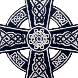 Celtic Cross Irish Goth Druids Wicca Pagan Patch Embroidered Applique Iron On Sew On Emblem