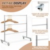 DoubleFill 3 Tier Universal Clothing Hanger Storage Rack Stainless Steel