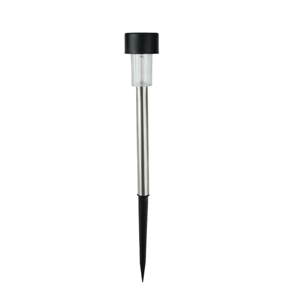 Northlight 32804227 10" Black Lamp Post Solar White LED Light and Lawn Stake, Clear