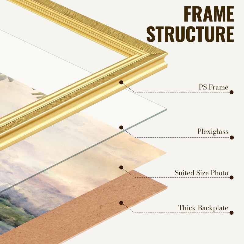 20x30 Frame, Ornate Embossed Gold Poster Frames