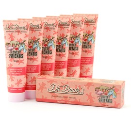 Dr. Bauer's Lovely Friends Toothpaste with Glitter Motifs, Many Great Flavours, Toothpaste for Children and Adults, Sustainable Packaging, 90 ml per Tube Teddy Pack of 5 (5 x 90 ml)