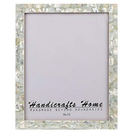 Picture Frames Chic Photo Frame Mother of Pearl Handmade Vintage 8x10 Green