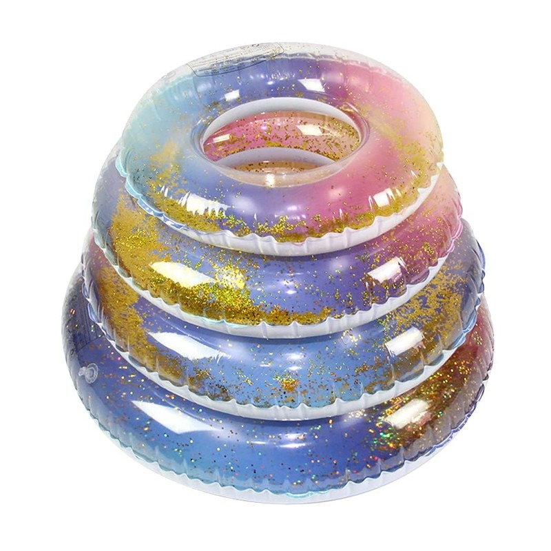 HappyHome Kids Float Ring with Glitter, Cute, Sparkle, Rainbow, Unisex,