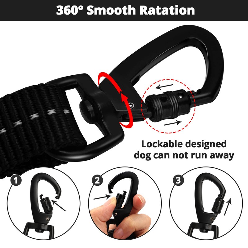 Rope Dog Leash 3 FT: Heavy Duty Leashes with Swivel