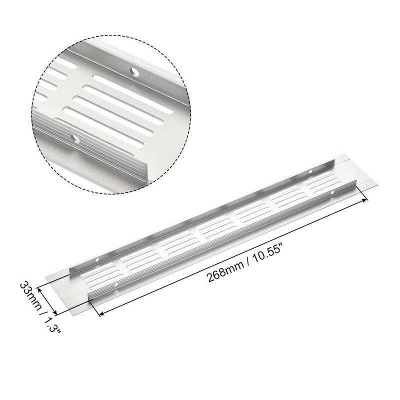 sourcing map Rectangle Shape Ventilation Grille Aluminum Alloy Louvered Air