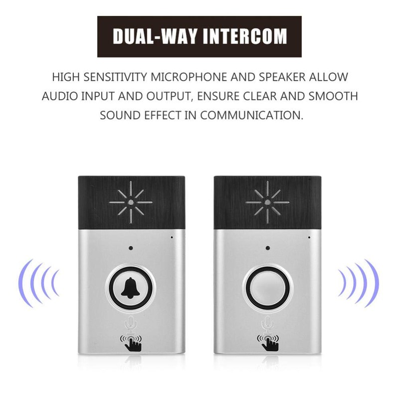 Garsent Wireless Intercom Doorbell, Wireless Doorbell with 200 m Range,