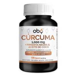 Curcuma Organica + Piperina Y Aceite Coco. Con Extracto De Raíz De Cúrcuma Estandarizada Al 95% Y Pimienta Negra Al 95% - Curcumina 95% De Curcuminoides Suplemento Alimenticio Oby