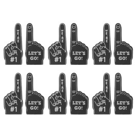 PATIKIL Mini Foam Fingers 5.1 Inch, 48 Pack We're #1,let's go! Cheerleading Foam Finger for Sports Fan Events Games Party Favors, Black