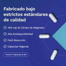 Citrato Magnesio Nutravia 400mg Cápsulas Sabor Vegano