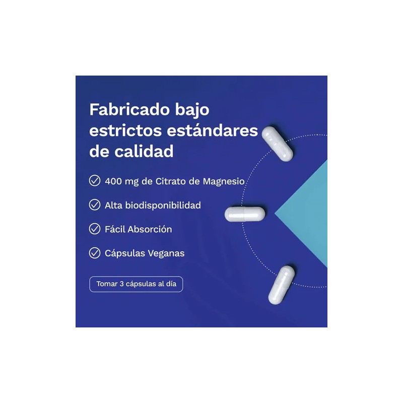Citrato Magnesio Nutravia 400mg Cápsulas Sabor Vegano