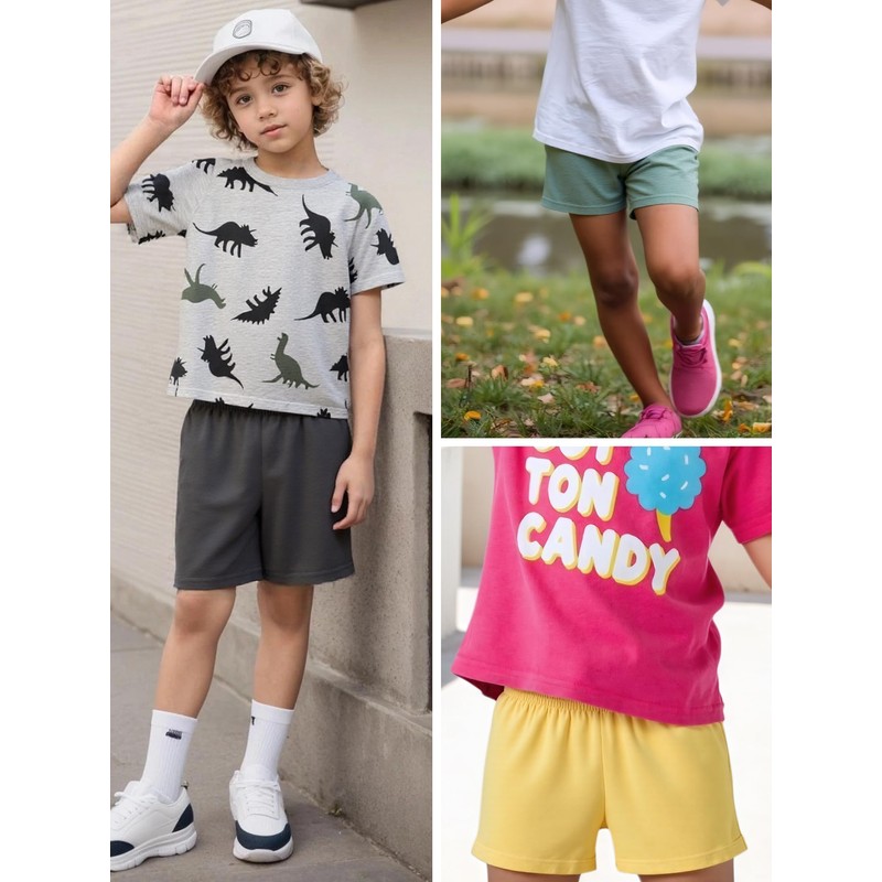 NATUST Boys' 3 Pack Summer Shorts, Set04