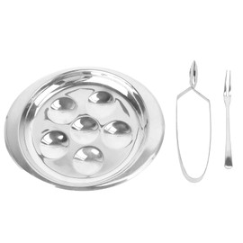 DOITOOL 1 set Escargot Plate Forks Tongs Kitchen Utensils Home Restaurant Hotel Food Dish Tableware Snails Dishwasher