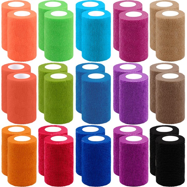 BQTQ 30 Rolls Self Adherent Wrap 3 Inch Self Adhesive