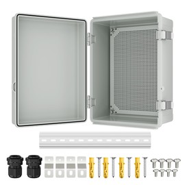 Joinfworld Outdoor WiFi Enclosure 15.7x11.8x7.1 Weatherproof Electrical Box Stainless Steel Latch Hinged Nema 4 Enclosure for Electonics Router Breaker