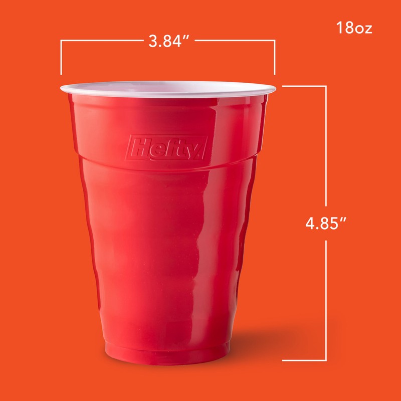Hefty Party On Red Plastic Cups, Disposable Plastic Party Cups