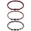 Junkin Baseball Necklaces Three Braided Rope Titanium Necklace for Team