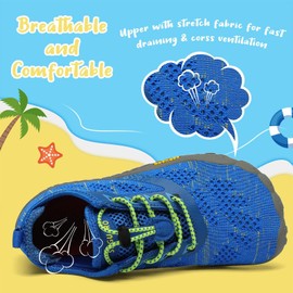 SAGUARO Children's Barefoot Shoes, Quick-Drying Bathing Shoes, EU 24-36, blue
