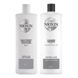 Kit Shampoo Y Acondicionador Cabello Anticaida Nioxin 1 1l                                                                                            