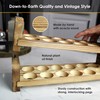 Expandable Stackable Wooden Egg Holder Countertop for 24 Eggs, Rustic