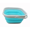 SAMMART Folding Tub (Grey/Cyanine, 5.5 L Bucket)