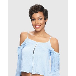 VANESSA Party Lace 6 inch Deep Reverse J-part Short Length Wavy Style Heat Wave Synthetic Fashion Wig - DRJ JESLI (44)