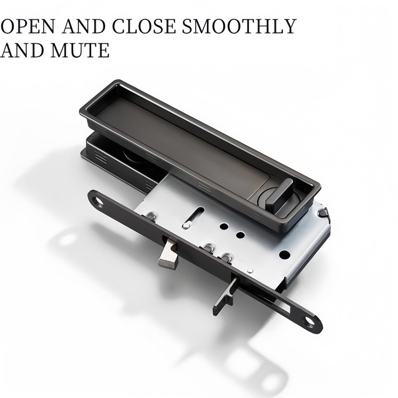 Hoconnie Pocket Door Handle Lock with Edge Pull, Privacy Sliding