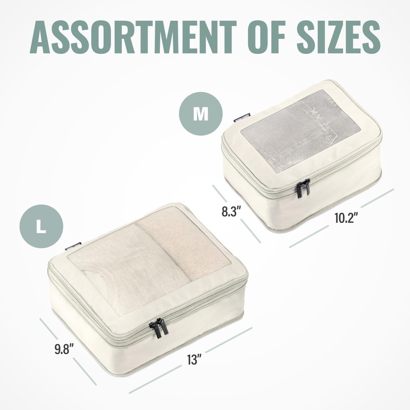 Aerotrunk Compression Packing Cubes for Travel - Luggage Organizer Bags