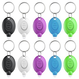 Uniclife 10 Pack LED Keychain Flashlight Mini LED Keychain Light 12 Lumen Portable Ultra Bright Battery Powered Key Ring Torch for Outdoor Camping Hiking and Emergency Lighting, 5 Colors of Shells