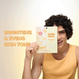 TONYMOLY Mask Melt Brightening Hydrogel Overnight Face Mask, Vitamin C and Rice Essence, 1 Sheet
