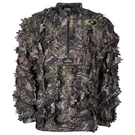 MOSSY OAK Mens Camouflage Hunting Half Zip Jacket Without Hood - Leafy 3D (Medium-Large, Country DNA)