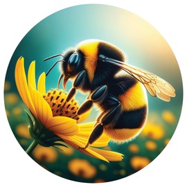 Screen Door Magnets - Patch Small Holes & Keep People and Pets from Running Into Screen Doors with Magnetic Screen Door Savers - Made in USA - Bumblebee - 6 x 6 inches - Pack of 2 (1 Pair)