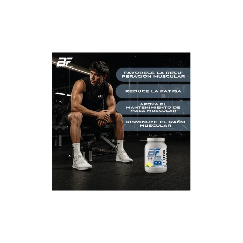 Aminoácidos Bcaas + Glutamina Beast Form 1kg De 50 Serv.