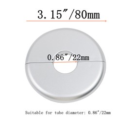 Tsnamay 2 Pcs Wall Split Flange, ABS Round Self-Adhesive Escutcheon Plate Buckles Design for 0.86"/22mm,Silver