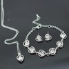 QKEPCY Love Heart Jewellery Set 4 PCS Fashion Heart Necklace