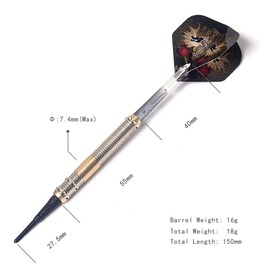 Cuesoul 16 Grams Deluxe Soft Tip Darts Set with Luxury Case (Dragon Series)
