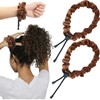2 PCS Adjustable Hair Ties for Thick Hair, Large Satin