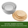 ECOWAY Salad Bowl Set of 3 with Bamboo Wooden Lids,