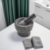 IMUSA Polished Granite Mortar and Pestle Set 375 Inch Compact
