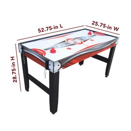 Hathaway Scout 54-in 4 in 1 Multigame Table, Ideal for Family Game Rooms, Includes Arcade Basketball, Air Hockey, Table Tennis and Dry Erase Board - Black/Red/White