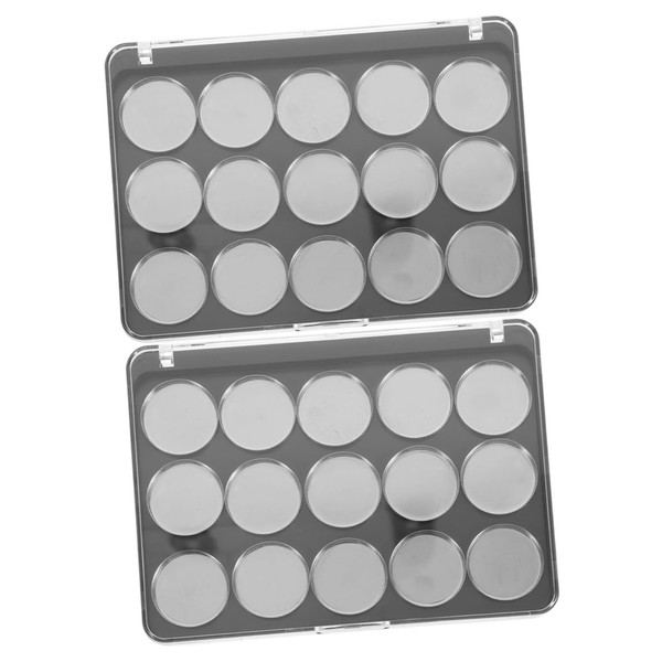 Baluue 2sets Empty Eyeshadow Boxes Plates for Blush and Eyeshadow