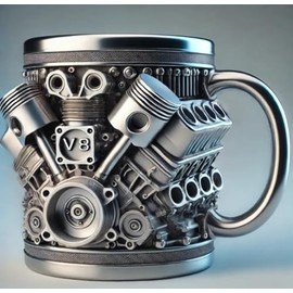 Cool Mens Gifts Engine Mug - Unique Birthday Gifts for Men Car Enthusiasts, Unusual Christmas Stocking Stuffer, Surprise Anniversary Valentines Day for Him, Meaningful Father Day Retirement Dad Gift