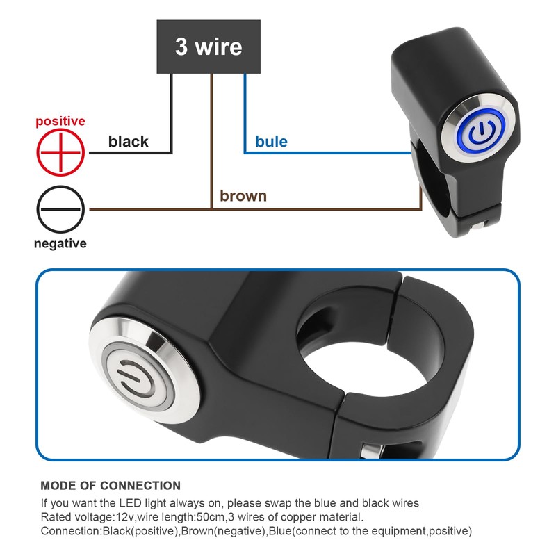 The Lord of the Tools Motorcycle Self-Reset Handlebar Switches 12V